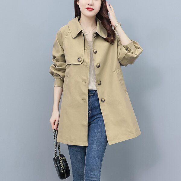 Γυναικείο παλτό που δένει με κουμπιά και τσέπη