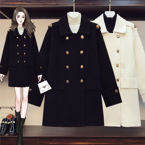 Palton de dama cu guler clasic in doua culori