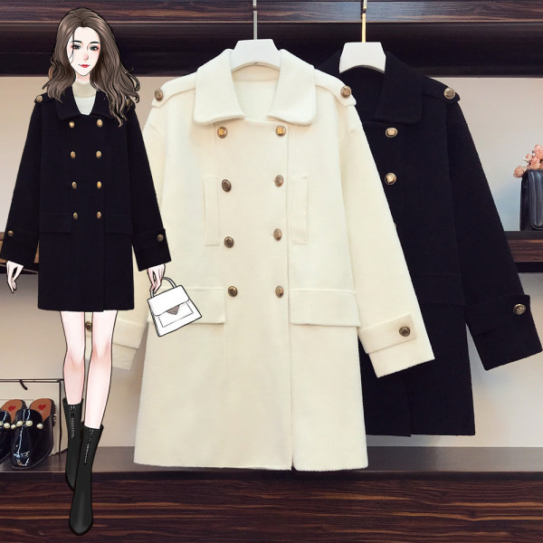 Palton de dama cu guler clasic in doua culori