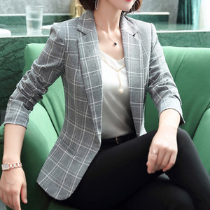 Γυναικείο καρό σακάκι με μανίκια τρία τέταρτα
