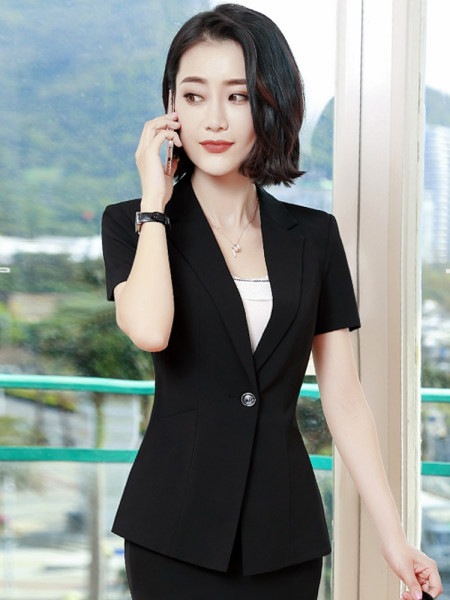 Moteriška oficiali striukė trumpomis rankovėmis