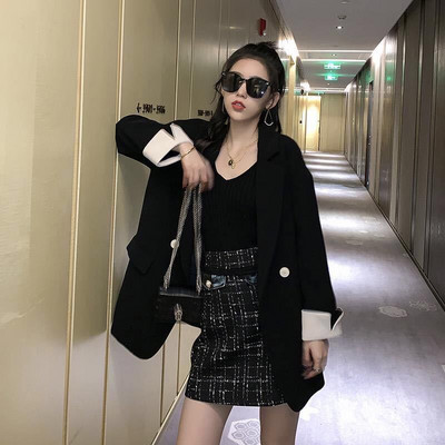 Ženski karirani sako - dugih rukava