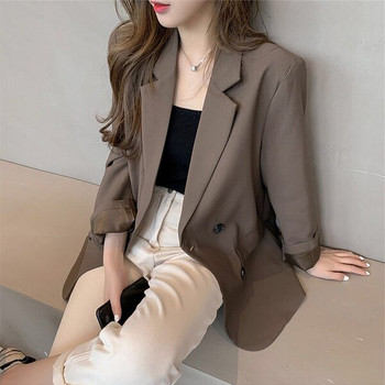 Γυναικείο σακάκι - φαρδύ μοντέλο σε δύο χρώματα