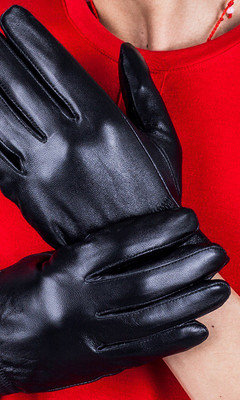 Men`s casual gloves made of eco leather with lining