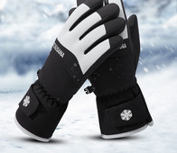 Mănuși de iarnă pentru bărbați cu inscripție și petice velcro