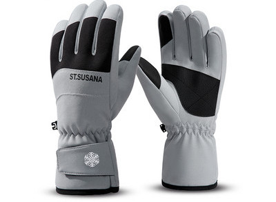 Mănuși de iarnă pentru bărbați cu inscripție și petice velcro