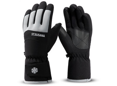 Mănuși de iarnă pentru bărbați cu inscripție și petice velcro