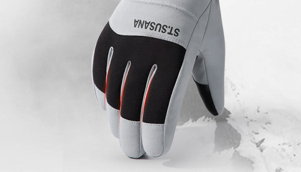 Mănuși de iarnă pentru bărbați cu inscripție și petice velcro