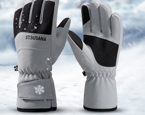 Mănuși de iarnă pentru bărbați cu inscripție și petice velcro