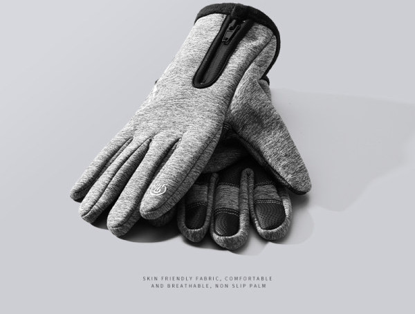 Ανδρικά χειμωνιάτικα γάντια με φερμουάρ