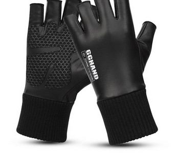 Ανδρικά χειμωνιάτικα γάντια από οικολογικό δέρμα κατάλληλα για ποδηλασία