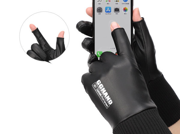 Ανδρικά χειμωνιάτικα γάντια από οικολογικό δέρμα κατάλληλα για ποδηλασία