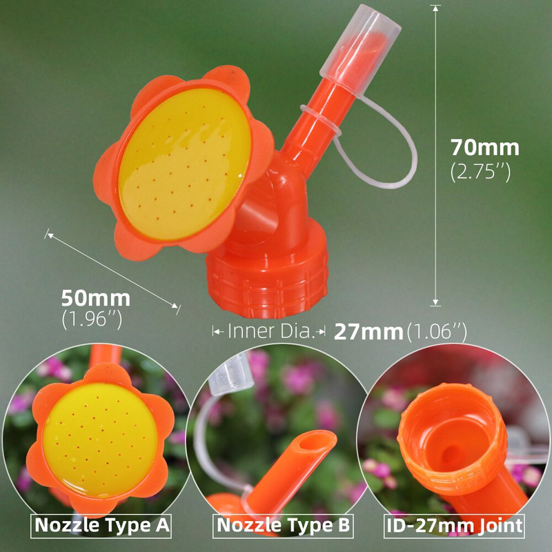 Buteliuko dangtelio purkštuvas 2 viename namų sodo mini laistytuvas su dviguba galvute vandens snapeliu Bonsai antgalis, skirtas patalpų lauko sodinukams