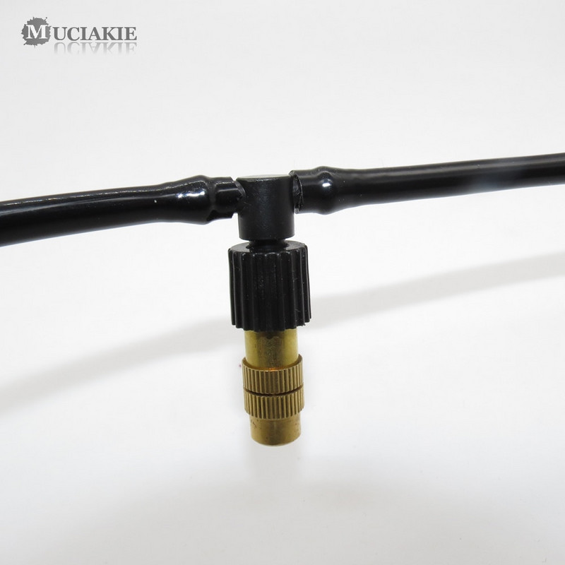 15-250 vnt. reguliuojamas varinis purškimo antgalis su 4/7 mm plastikine trišakio jungtimi žalvario laistymo laistymo purkštuvo aušinimo antgaliu