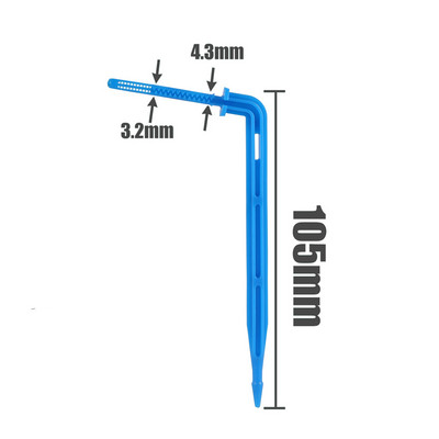 Lašelinės rodyklės 3/5mm žarna Lašelinis skleidėjas lenkta rodyklė Augalai Drėkinimo Lašelinė Sodo Šiltnamio Lašelinio laistymo Priedai 100vnt.