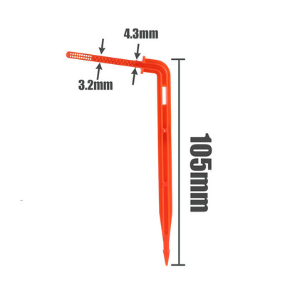 Lašelinės rodyklės 3/5mm žarna Lašelinis skleidėjas lenkta rodyklė Augalai Drėkinimo Lašelinė Sodo Šiltnamio Lašelinio laistymo Priedai 100vnt.