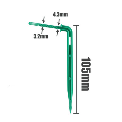 Lašelinės rodyklės 3/5mm žarna Lašelinis skleidėjas lenkta rodyklė Augalai Drėkinimo Lašelinė Sodo Šiltnamio Lašelinio laistymo Priedai 100vnt.