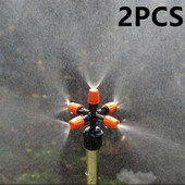 2 vnt sodo purkštuvai Automatinis žolės laistymas 360 laipsnių apskritimu besisukantis vandens purkštuvas 5 purkštukai sodo vamzdžių žarna