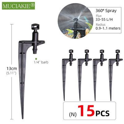 24 tipų sodo laistymo purkštuvai su reguliuojamu kuoliuku purškiančiais refrakcijos lašintuvais laistymo sūkuriniais purkštukais 1/4 colio spygliuočiai