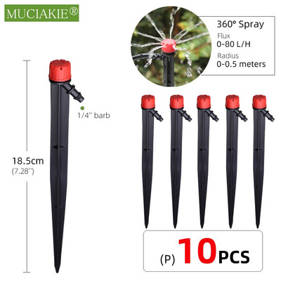 24 tipų sodo laistymo purkštuvai su reguliuojamu kuoliuku purškiančiais refrakcijos lašintuvais laistymo sūkuriniais purkštukais 1/4 colio spygliuočiai