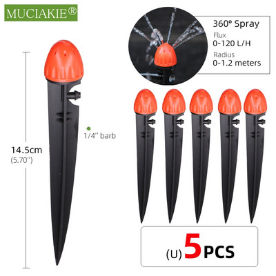 24 tipų sodo laistymo purkštuvai su reguliuojamu kuoliuku purškiančiais refrakcijos lašintuvais laistymo sūkuriniais purkštukais 1/4 colio spygliuočiai