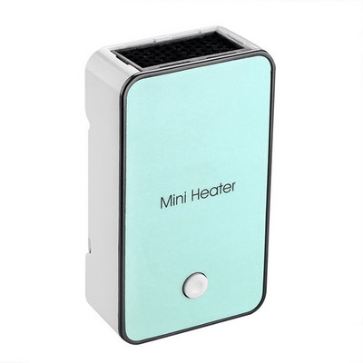 Nešiojamas mini elektrinis patogus stalinis šildytuvas su mini kištukiniu radiatoriaus šildytuvu, skirtas rankoms žiemą, kaip matyti per televizorių namams