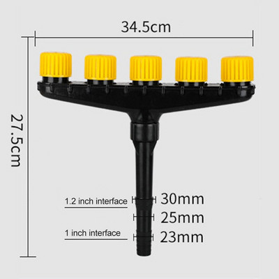 Žemės ūkio purkštuvas 6 purkštukai Sodo vejos vandens purkštuvai Drėkinimo purškiklis Reguliuojamas dydis antgalio įrankis žemės ūkio įrankiai