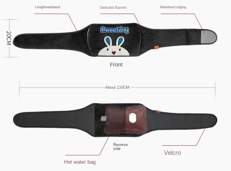 Бутилка за гореща вода, 1,25 л чанта за гореща вода, нагревателна подложка с мека плюшена обвивка за горещ компрес, нагревател за ръце, крака, врат, рамо