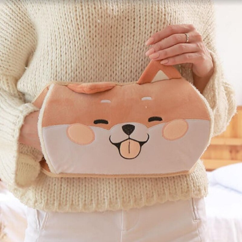 Бутилка за гореща вода, 1,25 л чанта за гореща вода, нагревателна подложка с мека плюшена обвивка за горещ компрес, нагревател за ръце, крака, врат, рамо