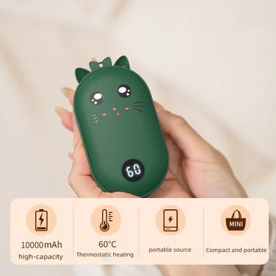 10000mAh pārnēsājams roku sildītājs abpusēja apkure USB uzlāde mobilā barošanas banka atkārtoti lietojams elektriskais ziemas sildītājs ceļojumiem brīvā dabā