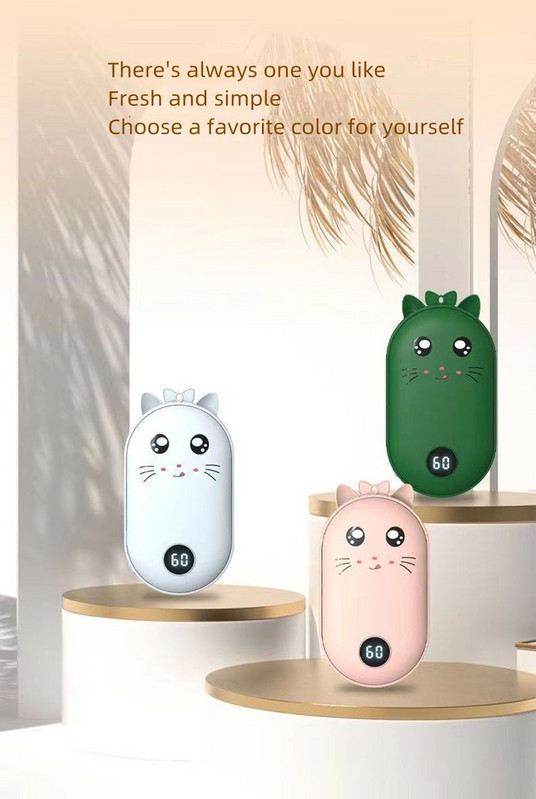 10000mAh Преносим нагревател за ръце Двустранно отопление USB зареждане Мобилна захранваща банка Многократно използваем електрически зимен нагревател Пътуване на открито