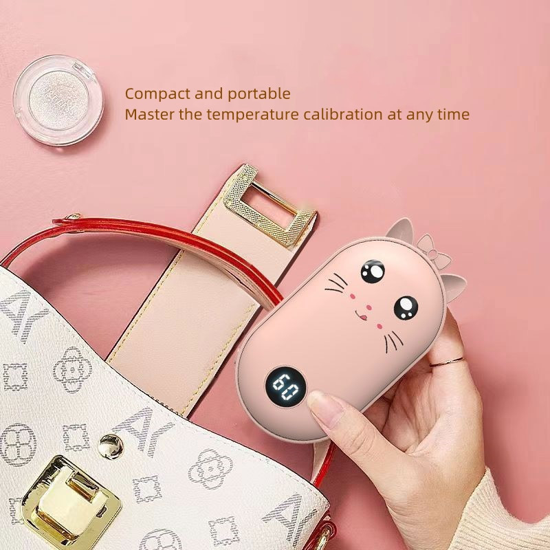 10000mAh Преносим нагревател за ръце Двустранно отопление USB зареждане Мобилна захранваща банка Многократно използваем електрически зимен нагревател Пътуване на открито