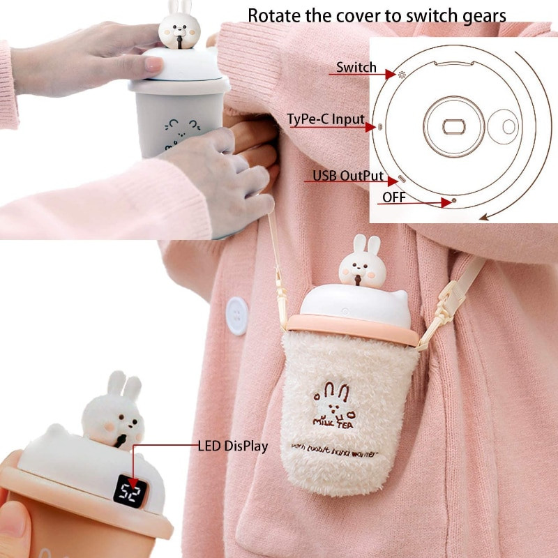 Нагревател за ръце Power Bank 2-в-1 Взривозащитена Нагревателна подложка с артефакт Преносим чай с мляко Сладък нагревател за ръце