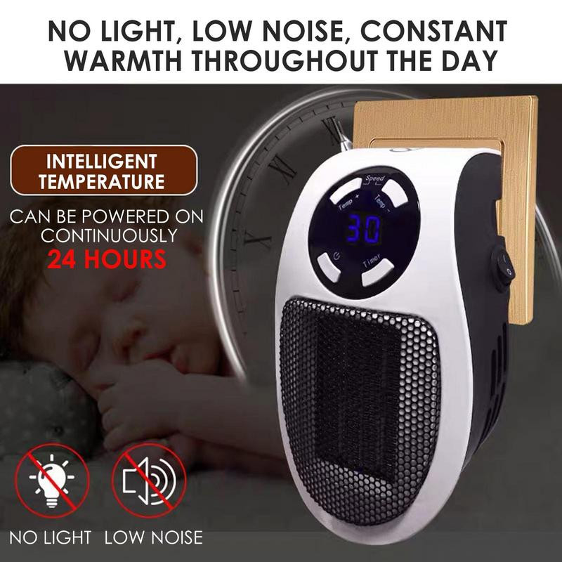 Стенен мини нагревател за пространство 350w преносим нагревател с таймер и регулируем термостат Интелигентен керамичен вентилатор за отопление с дистанционно управление