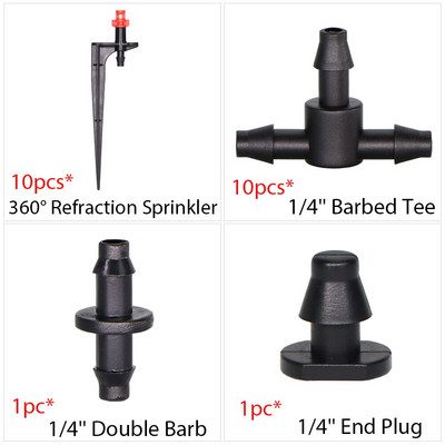 360 grādos regulējams 13 cm apūdeņošanas pilinātāja ievietošanas zeme 4/7 mm šļūtene dārza laistīšanas virpuļsmidzinātājs ar 1/4 `` savienotāju
