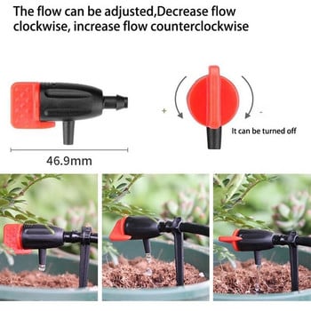20бр. Регулируеми капкообразуватели за напояване Разпръсквачи 1/4\'\' Емитер Капкообразувател Микро капково напояване Разпръсквачи за напоителна система