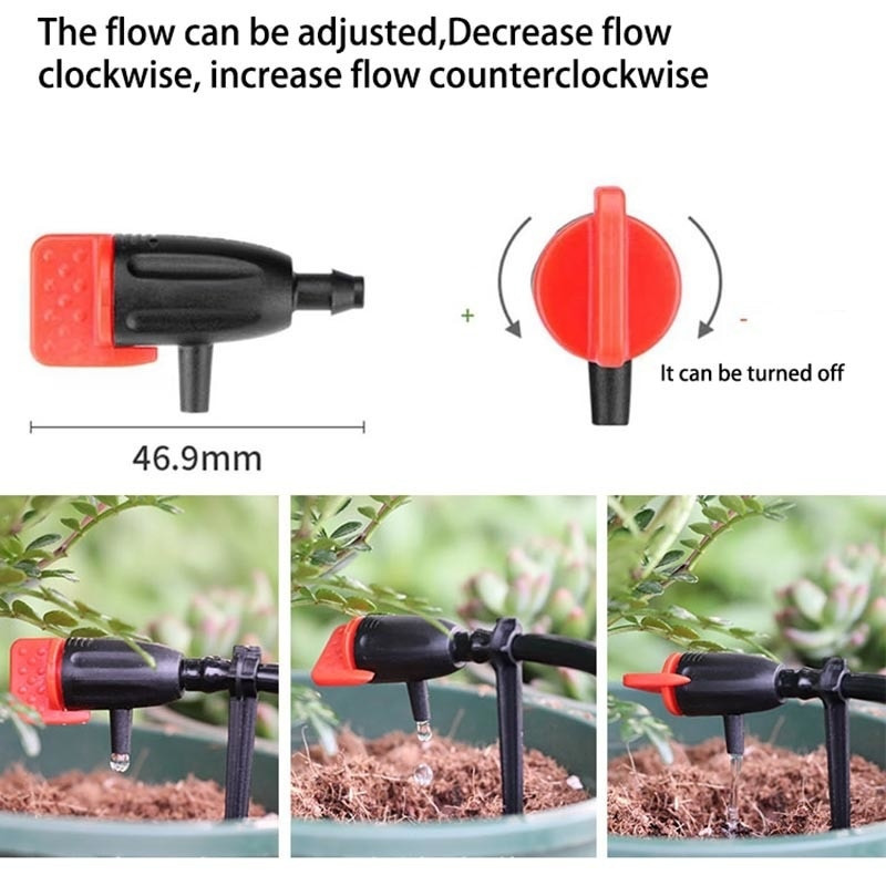 20бр. Регулируеми капкообразуватели за напояване Разпръсквачи 1/4`` Емитер Капкообразувател Микро капково напояване Разпръсквачи за напоителна система
