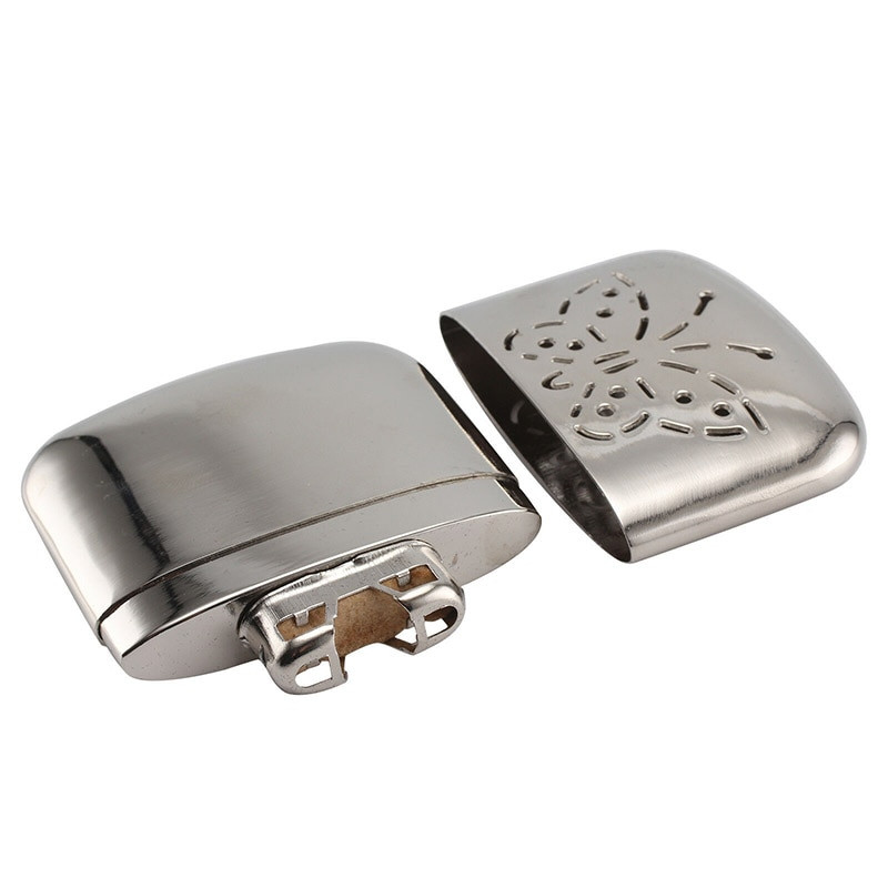 Преносим нагревател за ръце Butterfly Fuel Платинен стандартен джоб за многократна употреба Удобен нагревател за ръце от цинкова сплав Глава за лов на открито