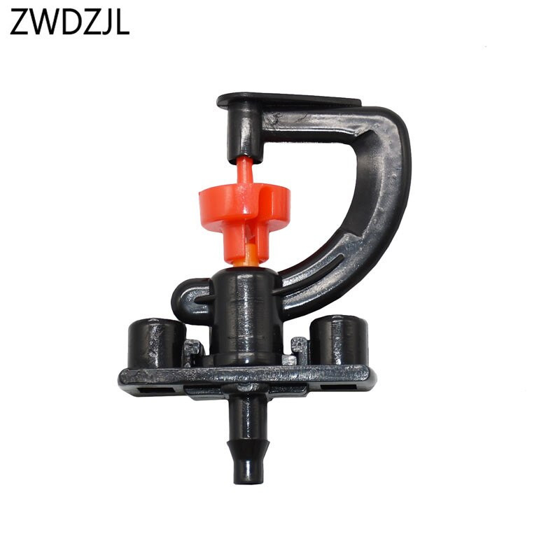 Въртяща се на 360 градуса спринклерна дюза Оранжерийно капково напояване Тип G Окачена дюза Микро спринклер 1/4 маркуч 100 бр.