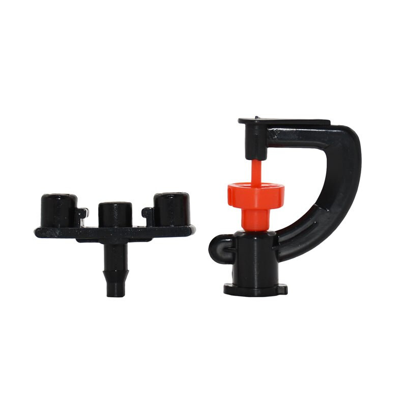 Въртяща се на 360 градуса спринклерна дюза Оранжерийно капково напояване Тип G Окачена дюза Микро спринклер 1/4 маркуч 100 бр.