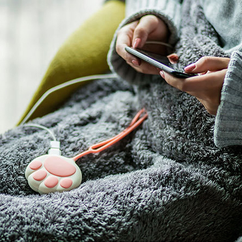 Нагревател Usb Зареждане Преносимо затопляне на бебето Затопляне на ръце Акумулаторна котешка лапа Сладко розово мяукащо нокът Power Bank