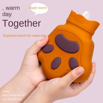 Σακούλα ζεστού νερού Creative Bear Paw με προστασία από έκρηξη με έγχυση νερού ζεστή τσάντα σιλικόνης Δώρο χαριτωμένο θερμαντήρα χεριών