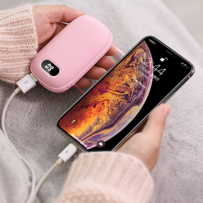 10000mAh 5V/2A USB акумулаторна електрическа нагревател за ръце Power Bank Елегантен преносим нагревател за ръце за подаръци и спортове на открито