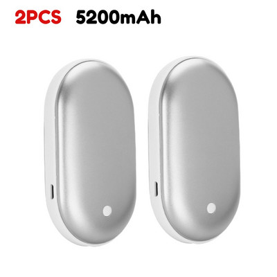 1/2Gb 5200mAh 2 in 1 Mini roku sildītājs apsildes paliktnis USB uzlādējams sildītājs kabatas elektriskais roku sildītājs ziemas roku sildītāji dāvanas