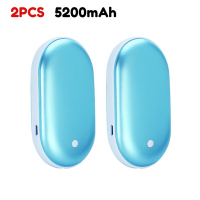 1/2Gb 5200mAh 2 in 1 Mini roku sildītājs apsildes paliktnis USB uzlādējams sildītājs kabatas elektriskais roku sildītājs ziemas roku sildītāji dāvanas
