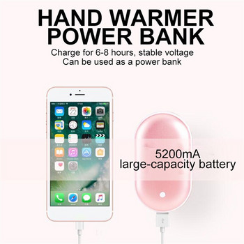 2400/5200mAh Μίνι θερμαντήρας χεριών Θέρμανση USB Επαναφορτιζόμενη εύχρηστη θερμάστρα θερμάστρα τσέπη Μίνι κινούμενα σχέδια Ηλεκτρικός χειμερινός θερμαντήρας Ζεστός