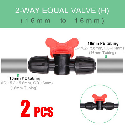 16 mm PE caurules ūdens savienotāji Dārza apūdeņošanas piederumi 16 mm x 3/8`` 1/4`` 1/8`` 6,0 mm cauruļu savienojuma adapteris, samazināti savienojumi