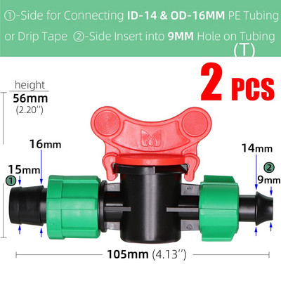 16 mm PE caurules ūdens savienotāji Dārza apūdeņošanas piederumi 16 mm x 3/8`` 1/4`` 1/8`` 6,0 mm cauruļu savienojuma adapteris, samazināti savienojumi