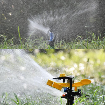 Garden Irrigation Double Outlet Rocker Nozzle 360 Degrees Rotary Jet sprinklers 1/2 3/4\