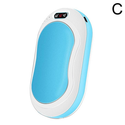 10000mAh roku sildītājs USB barošanas banka pārnēsājama elektriskā kabatas rokas sildītājs digitālā displeja lukturītis Ziemassvētku dāvana ar auduma maisiņu